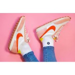 Nike Daybreak CK2351 in white, orange, and tan with yellow highlights