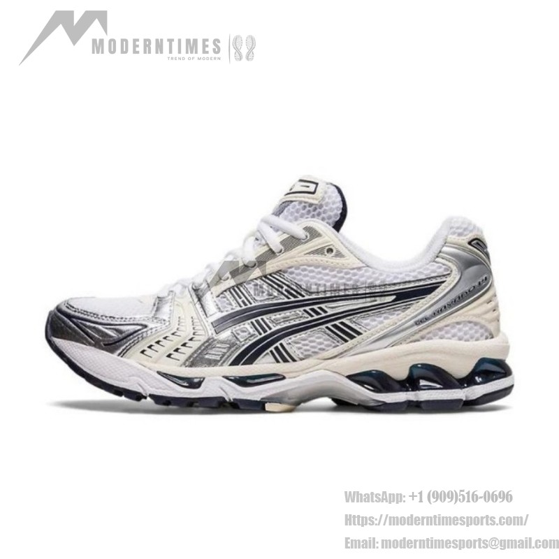 ASICS Gel-Kayano 14 White Silver – Men's Retro Running Sneakers ASICS Gel-Kayano 14 White Silver Sneakers with Gel Cushioning
