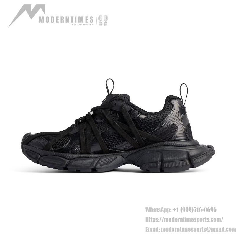 Balenciaga Runner Sneakers 825601W3XCH1000 in Black Mesh Balenciaga Runner Sneakers Black Mesh 825601W3XCH1000 Side View