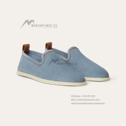 Loro Piana Venice Walk Loafer Men’s Shoes – Brisk Blue Suede Luxury Slip-On FAN1318-W1H1