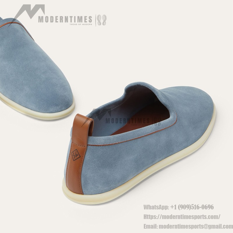 Loro Piana Venice Walk Loafer Men’s Shoes Brisk Blue Suede Slip-On