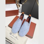 Loro Piana Venice Walk Loafer Men’s Shoes Brisk Blue Suede Slip-On