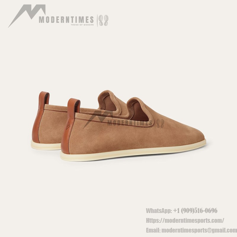 Loro Piana Venice Walk Loafer Men’s Shoes in Dark Birch Suede – Luxury Slip-On FAN1318-H15D