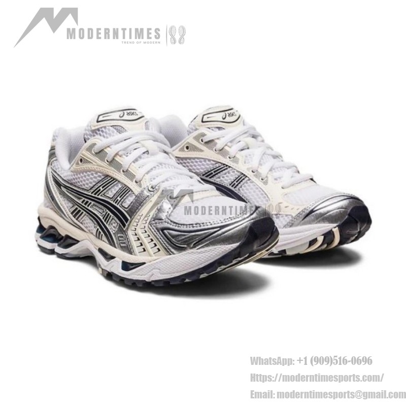 ASICS Gel-Kayano 14 White Silver – Men's Retro Running Sneakers ASICS Gel-Kayano 14 White Silver Sneakers with Gel Cushioning