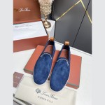 Loro Piana Venice Walk Loafer Men’s Shoes Navy Blue Luxury Suede Slip-On FAN1318-W000