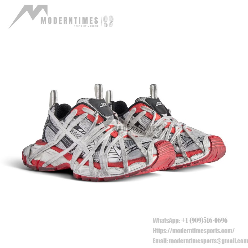 Balenciaga Red White Runner Sneakers – Model 778698W3XLL1261 Balenciaga Runner Sneakers 778698W3XLL1261 red and white futuristic chunky shoes