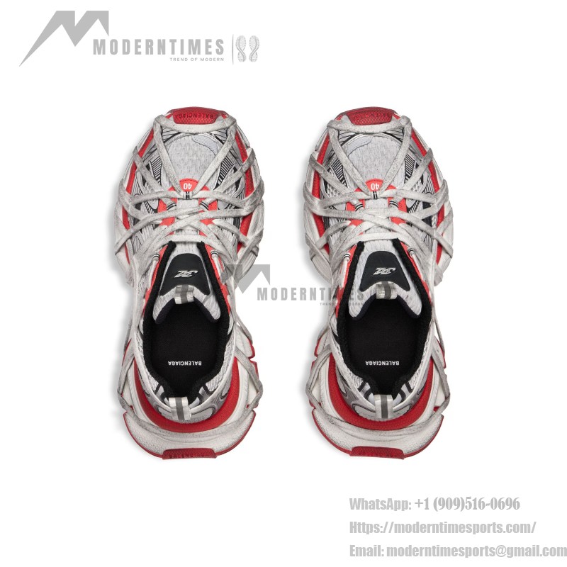 Balenciaga Red White Runner Sneakers – Model 778698W3XLL1261 Balenciaga Runner Sneakers 778698W3XLL1261 red and white futuristic chunky shoes