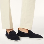 Loro Piana Venice Walk Loafer Men’s Shoes Black Figs – Luxury Suede Slip-On FAN1318-W1CQ