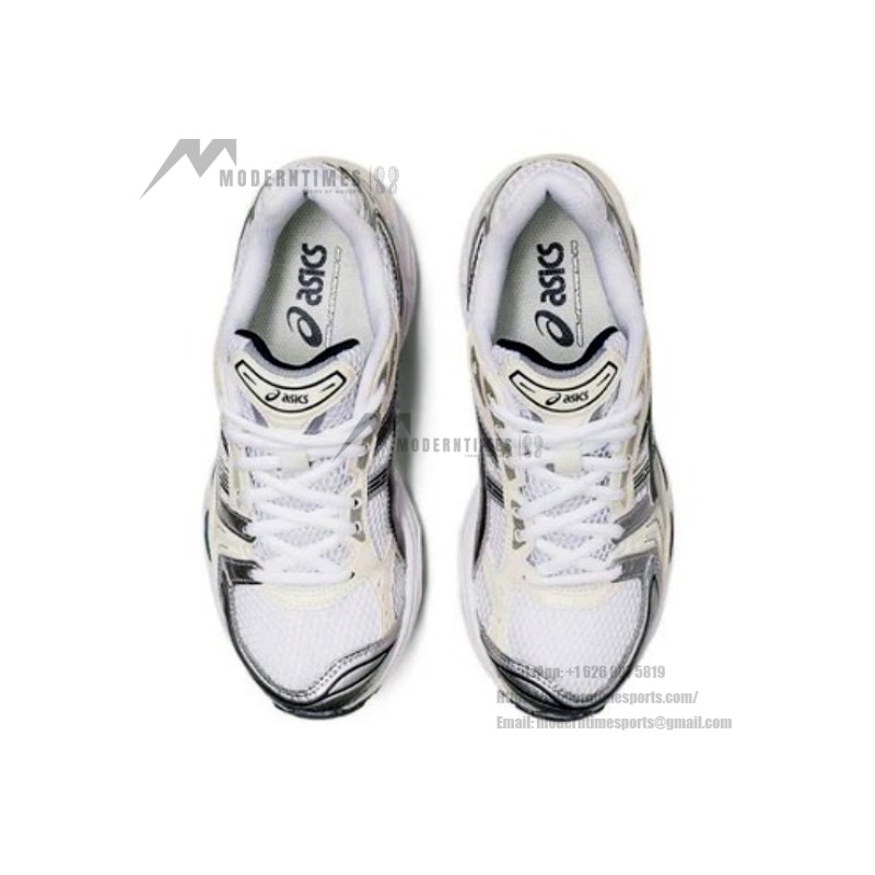ASICS Gel-Kayano 14 White Silver Sneakers with Gel Cushioning