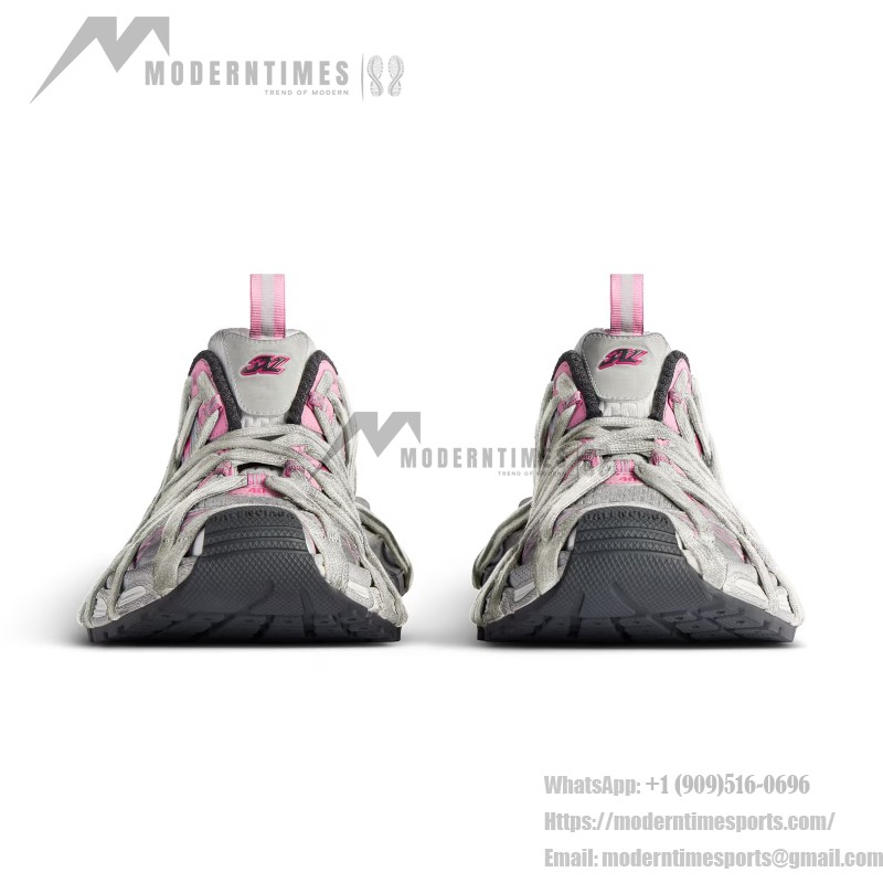 Balenciaga Runner Sneakers Pink Silver – 778697W3XLL9115 Balenciaga Runner Sneakers 778697W3XLL9115 in Pink Silver – Futuristic Mesh Chunky Shoes