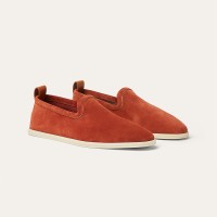 Loro Piana Venice Walk Loafer Men’s Shoes Dark Brick – Luxury Suede Slip-On FAN1318-P0B3