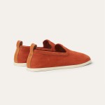 Loro Piana Venice Walk Loafer Men’s Shoes Dark Brick Suede Slip-On