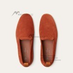 Loro Piana Venice Walk Loafer Men’s Shoes Dark Brick Suede Slip-On
