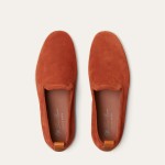 Loro Piana Venice Walk Loafer Men’s Shoes Dark Brick Suede Slip-On