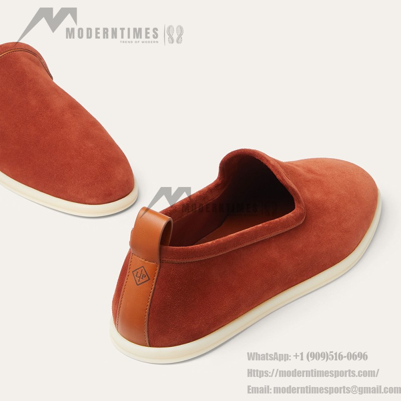 Loro Piana Venice Walk Loafer Men’s Shoes Dark Brick Suede Slip-On