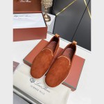 Loro Piana Venice Walk Loafer Men’s Shoes Dark Brick Suede Slip-On