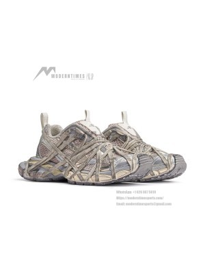 Balenciaga Runner Kith Four.Color 7.0 778697W3XLL9191- Bold Strapped Design with Multi-Layered Beige Tones for a Futuristic Look