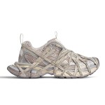 Balenciaga Runner Kith Four.Color 7.0 - Bold Strapped Beige Sneakers for a Futuristic Look Balenciaga Runner Kith Four.Color 7.0 - Beige Sneakers with Criss-Cross Straps
