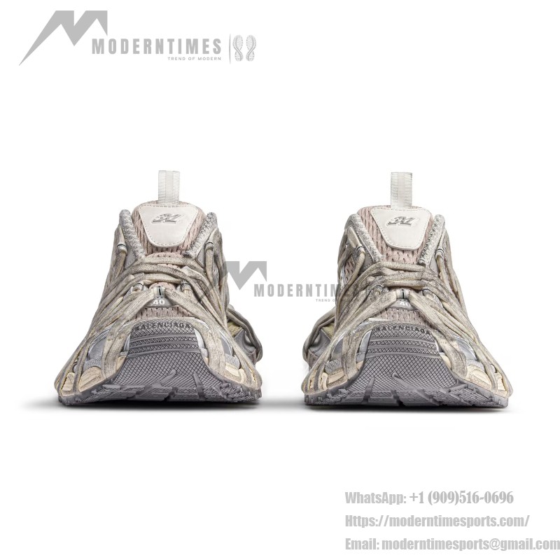 Balenciaga Runner Kith Four.Color 7.0 - Bold Strapped Beige Sneakers for a Futuristic Look Balenciaga Runner Kith Four.Color 7.0 - Beige Sneakers with Criss-Cross Straps
