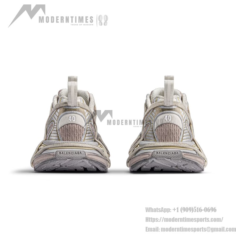 Balenciaga Runner Kith Four.Color 7.0 - Bold Strapped Beige Sneakers for a Futuristic Look Balenciaga Runner Kith Four.Color 7.0 - Beige Sneakers with Criss-Cross Straps