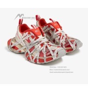 Balenciaga Runner Sneakers 778697w3xll7597 – Red White Chunky Futuristic Mesh Shoes for Men & Women