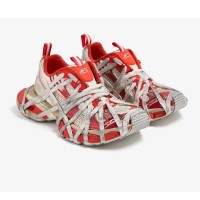 Balenciaga Runner Sneakers 778697w3xll7597 – Red White Chunky Futuristic Mesh Shoes for Men & Women