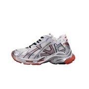 Balenciaga Runner Sneakers - Bold Silver and Red Design with Superior Comfort for Street Style