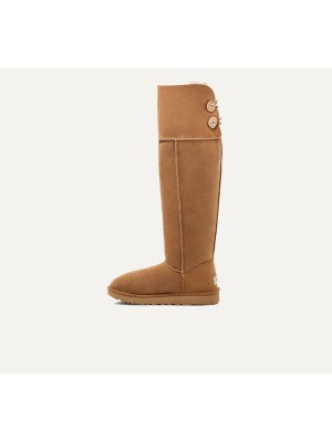 UGG ウィメンズ オーバー ザ ニー ベイリー ボタン ブーツ チェスナット 1007536 - スタイリッシュで暖かいニーハイブーツ