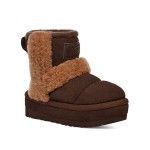 UGG Women's Platform Ankle Boots 1144046 in Dark Brown with Sheepskin Lining