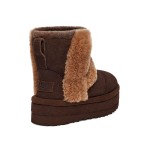 UGG Women's Platform Ankle Boots 1144046 in Dark Brown with Sheepskin Lining