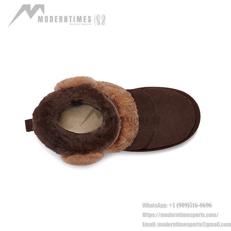 UGG Women's Platform Ankle Boots 1144046 in Dark Brown with Sheepskin Lining