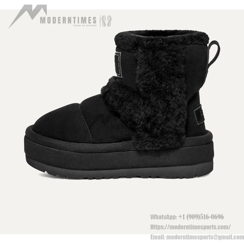 UGG Women's Platform Ankle Boots 1144046 - Black Sheepskin Winter Boots
