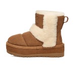 UGG レディースプラットフォームアンクルブーツ 1144046 チェスナットシープスキン裏地付き