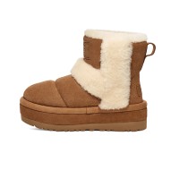 UGG レディース プラットフォームアンクルブーツ 1144046 - 冬の快適さとスタイルを備えたチェスナットシープスキン