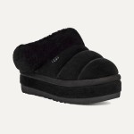 UGG Women's Platform Slipper 1146390 in Black with Sheepskin Lining