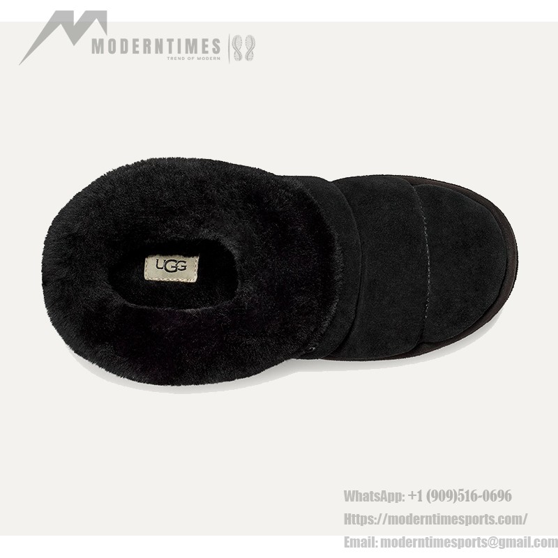 UGG Women's Platform Slipper 1146390 in Black with Sheepskin Lining