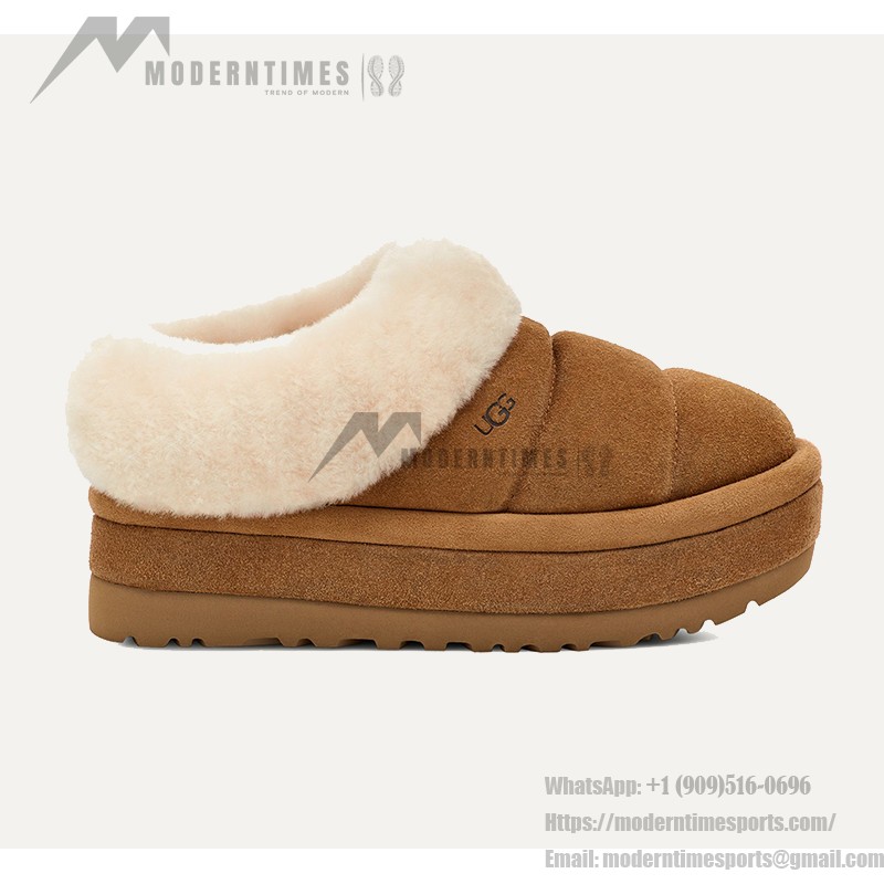 UGG Women's Platform Slipper 1146390 in Chestnut with Sheepskin Lining