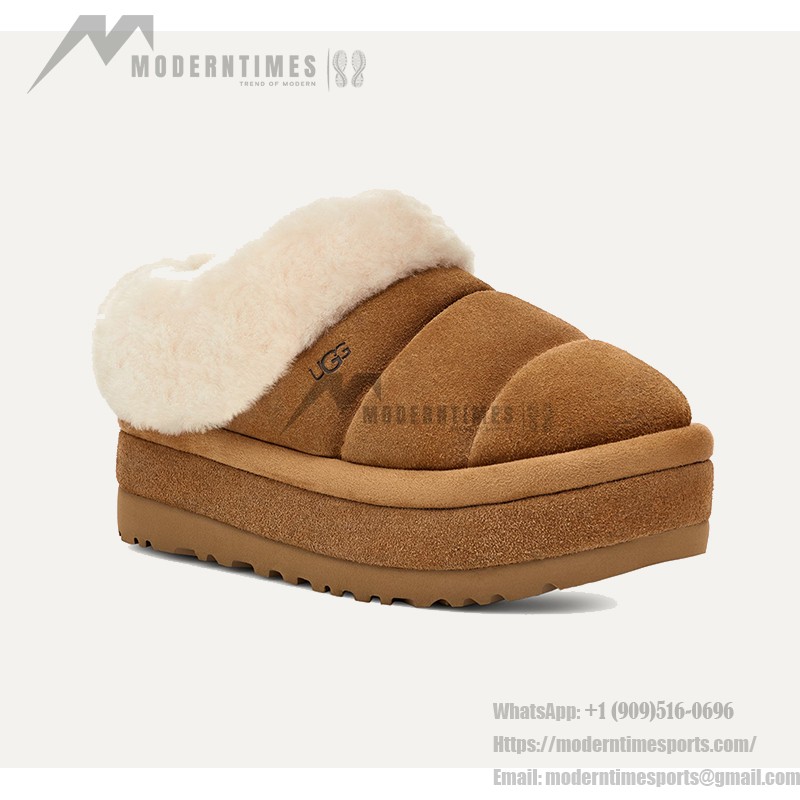 UGG Women's Platform Slipper 1146390 in Chestnut with Sheepskin Lining