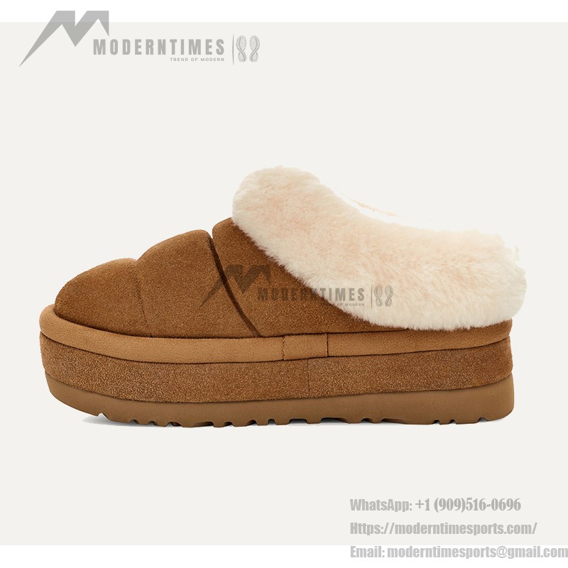UGG Women's Platform Slipper 1146390 in Chestnut with Sheepskin Lining