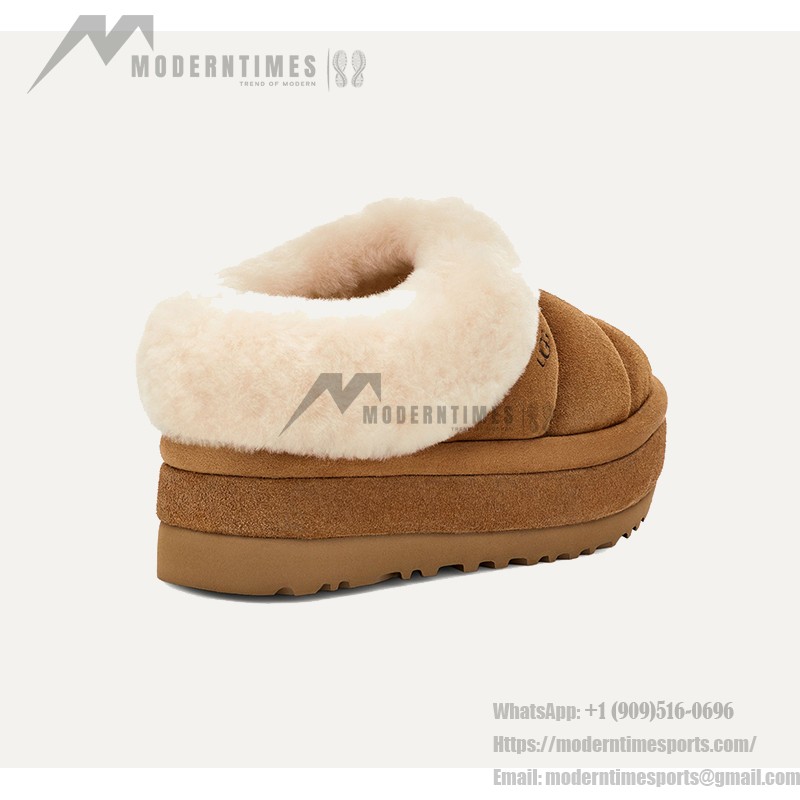 UGG Women's Platform Slipper 1146390 in Chestnut with Sheepskin Lining