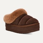 UGG Women's Platform Slipper 1146390 in Dark Brown with Sheepskin Lining