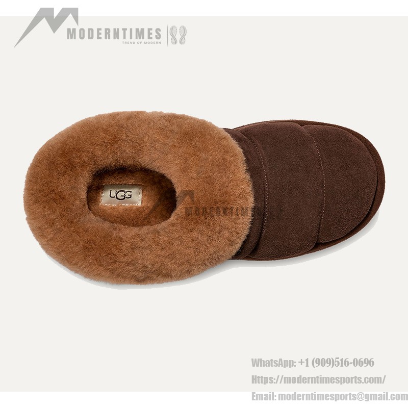 UGG Women's Platform Slipper 1146390 in Dark Brown with Sheepskin Lining