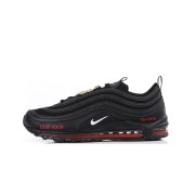 Nike Air Max 97 "Satan Shoes" - Unique Black Sneakers with Red Accents and Luke 10:18 Reference