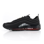 Nike Air Max 97 "Satan Shoes" - Black Sneakers with Red Accents and Luke 10:18 Reference