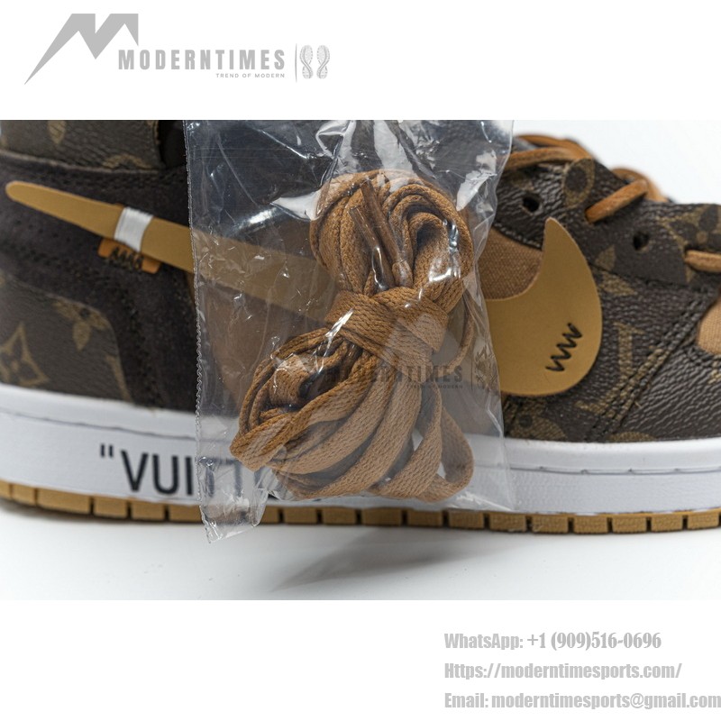 LV x Off-White x Air Jordan 1 Collab Customs MENS AQ0818-158 Premium Limited Edition