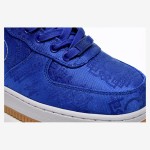 CLOT x Nike Air Force 1 'Royal University Blue Silk' - Blue Silk Sneakers with Hidden Pattern and Gum Sole