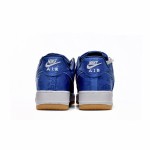 CLOT x Nike Air Force 1 'Royal University Blue Silk' - Blue Silk Sneakers with Hidden Pattern and Gum Sole