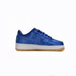 CLOT x Nike Air Force 1 'Royal University Blue Silk' - Blue Silk Sneakers with Hidden Pattern and Gum Sole