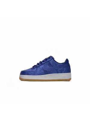 CLOT x Nike Air Force 1 'Royal University Blue Silk' - Exklusive Blaue Seiden-Sneaker mit Verborgener Musterung und Gummisohle | CJ5290-400