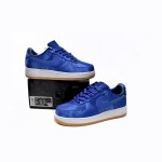 CLOT x Nike Air Force 1 'Royal University Blue Silk' - Blue Silk Sneakers with Hidden Pattern and Gum Sole